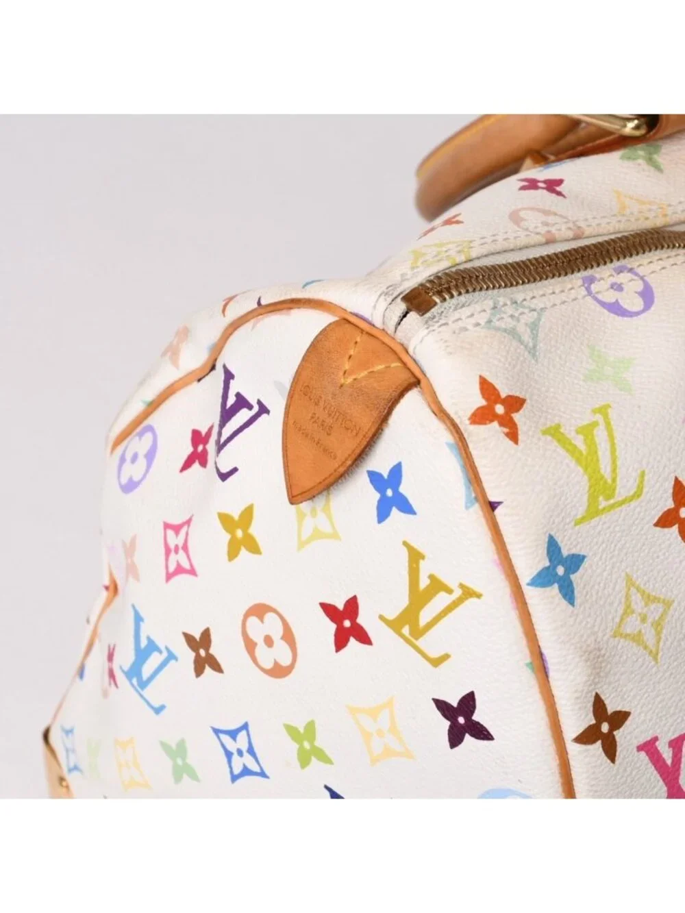 Louis Vuitton Keepall 45 Boston Bag Monogram Multicolor White Takashi Murakami